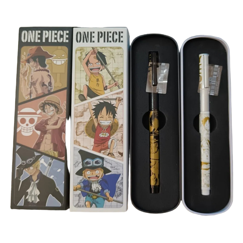 Anime Merchandise Box Set - ปากกาหมึกซึมลายการ์ตูนวันพีซ มังกี้ ดี ลูฟี่ สินค้าอนิเมะน่ารัก ปากกาพรีเมียม