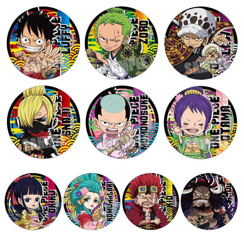 Anime Merchandise For Kids - เข็มกลัดอนิเมะวันพีซแบบ Q เวอร์ชั่นตัวละครลูฟี่ ทราฟาลการ์ ลอว์ ยูสทัส