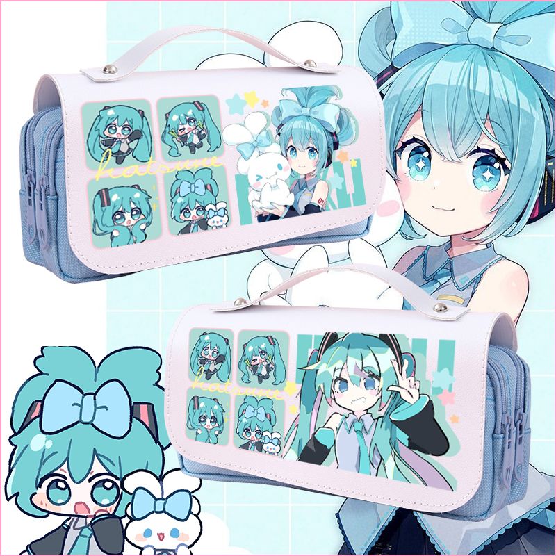 Anime Merchandise Box Set - สินค้าอนิเมะฮัตสึเนะ มิกุ กล่องดินสอน่ารักสไตล์การ์ตูนสำหรับนักเรียน กล่องเครื่องเขียน 2 มิติ