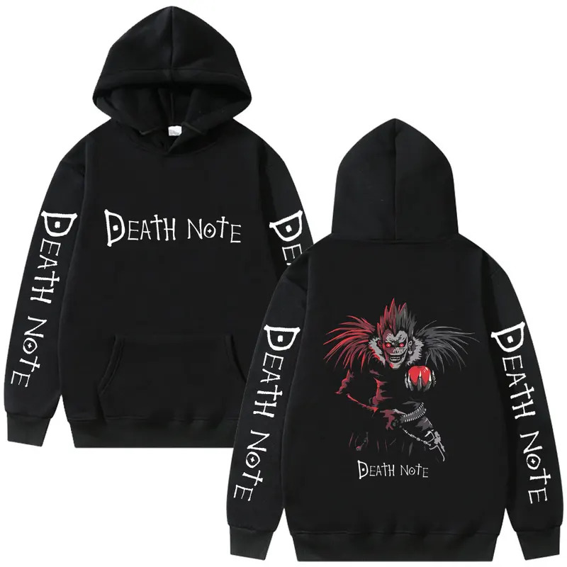 Anime Merch Shopping - เสื้อฮู้ดลายการ์ตูนเร็วทันใจ ดีธโน้ต ริว สไตล์วินเทจ โอเวอร์ไซส์ แฟชั่นสำหรับผู้ชายและผู้หญิง
