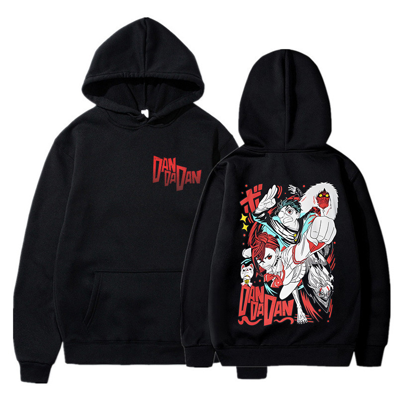 Anime Merch Shopping - เสื้อฮู้ดลายการ์ตูน Dandadan Ayase Momo Okarun สไตล์วินเทจ
